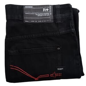 Rocawear R+ Original Jeans Mens 38X31 Black‎ Out Baggy Wide Skate Street Y2K